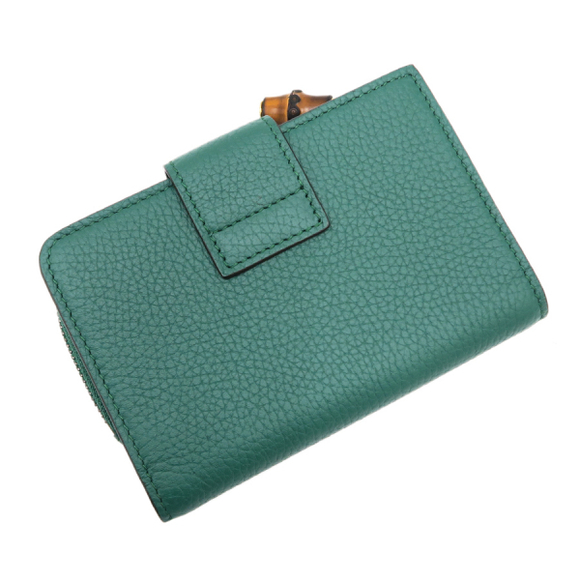 Gucci Bamboo Double G Medium Wallet Green - Picture 2 of 9